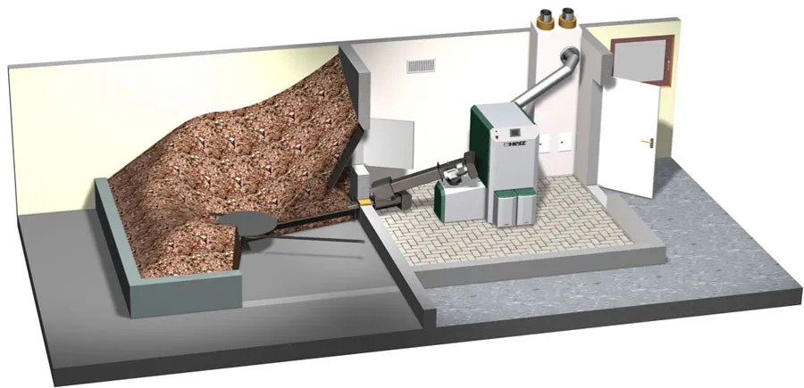 HERZ Lagersysteme und Fördertechnik für HACKSCHNITZEL oder PELLETS